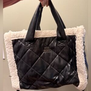 Steve Madden Black Quilted Tote Bag